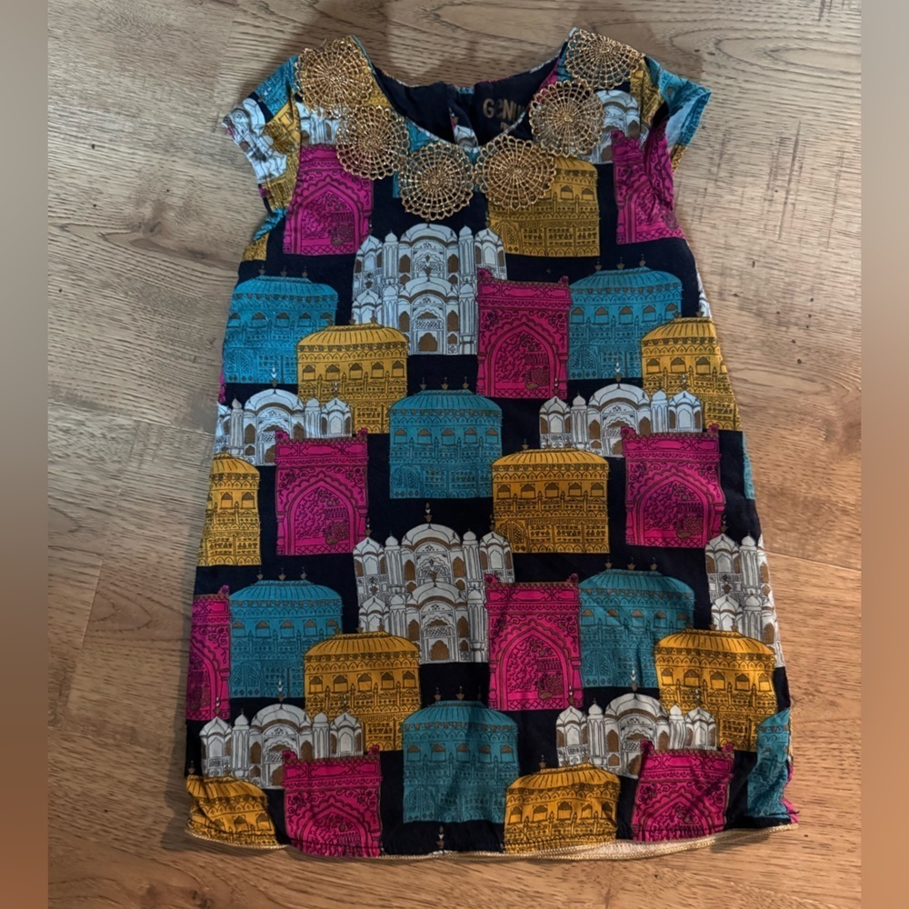 OshKosh Genuine Kids 3T Dress Bundle Embroidered & Vibrant Print Set of 2 - Picture 4 of 5